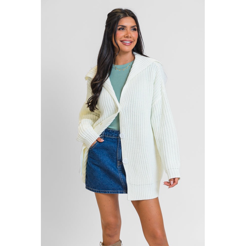 All In Theory Cream Oversized Cardigan FINAL SALE
