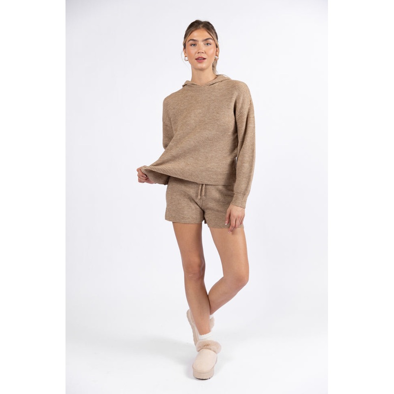 Cloud Chaser Mocha Sweater Knit Hoodie FINAL SALE
