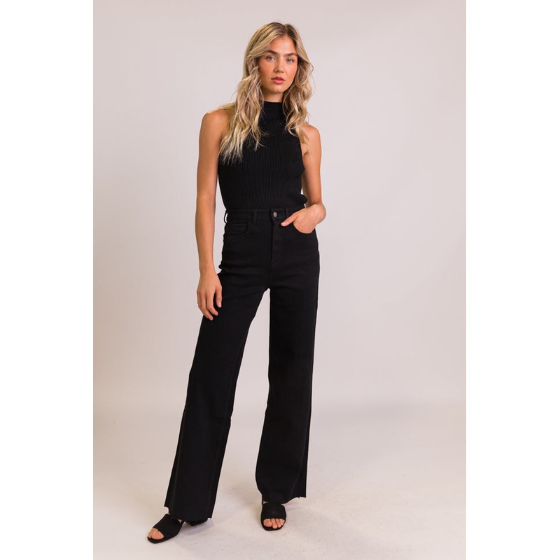 Kelsea Black Wash Wide Leg Tall Jeans FINAL SALE