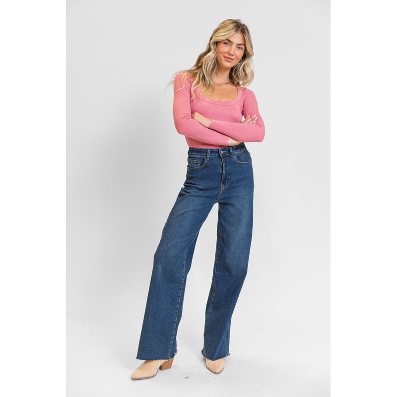 Kelsea Dark Wash Wide Leg Tall Jeans FINAL SALE