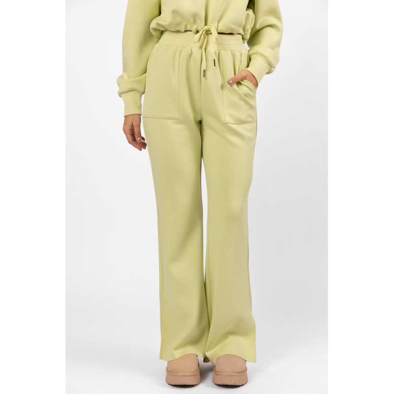 Only One Lime Wide Leg Pull On Pants FINAL SALE