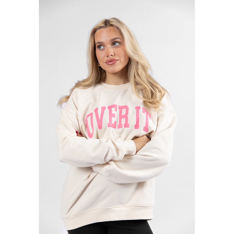 Over It Cream Graphic Sweatshirt