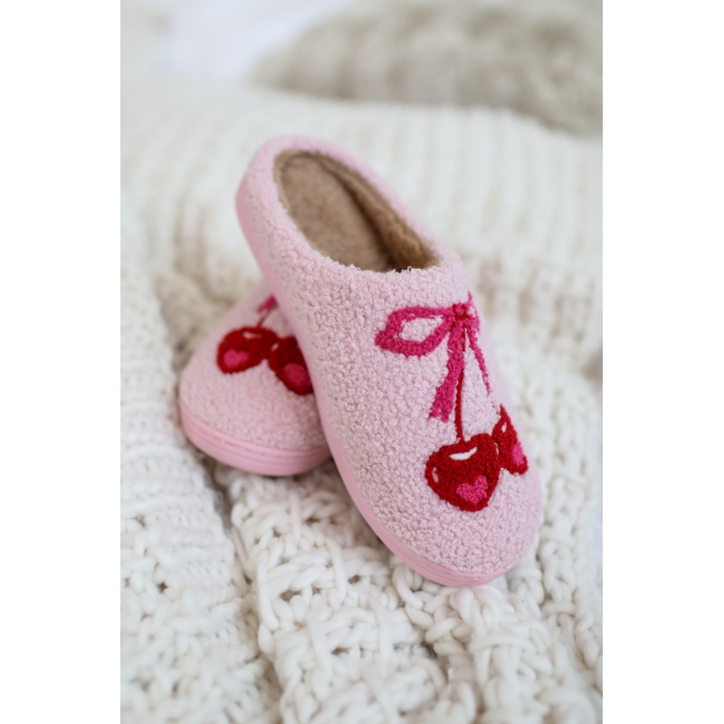 Cherry Bow Slippers  FINAL SALE