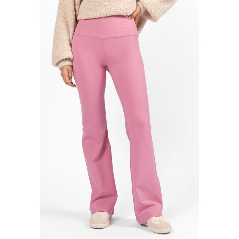 Get Moving Pink Flare Knit Leggings FINAL SALE