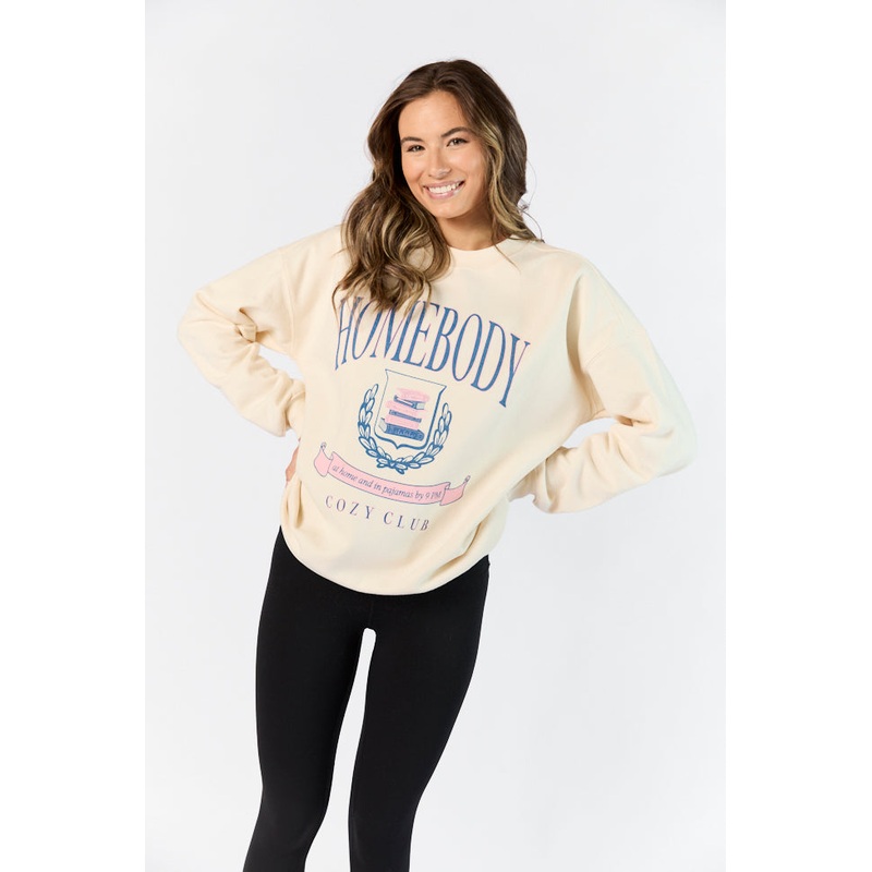 Homebody Club Sweet Cream Graphic Sweatshirt