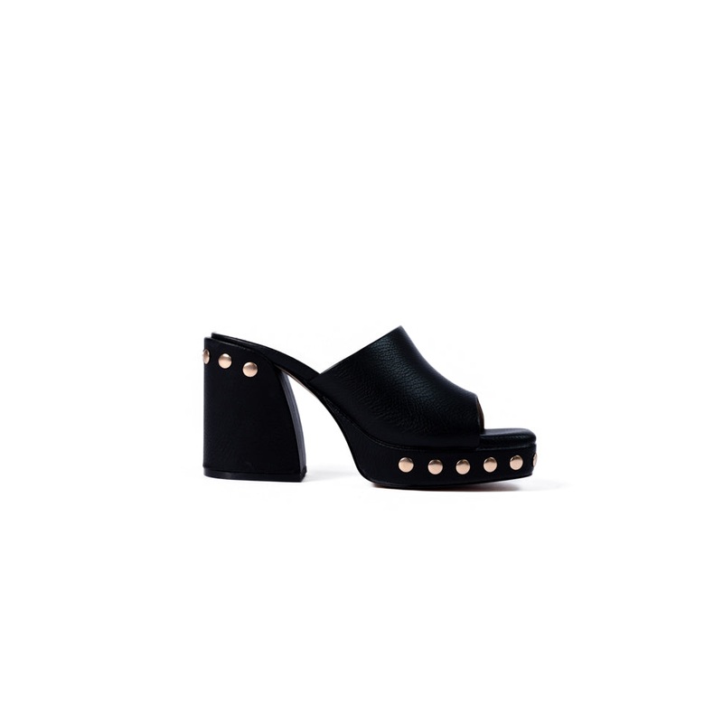 Hunter Black Studded Heels