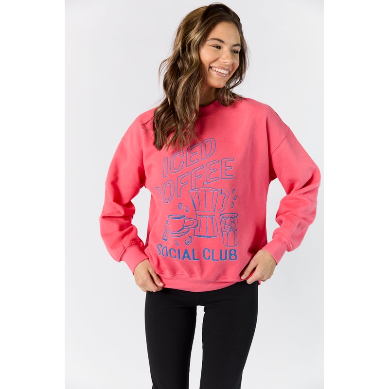 Iced Coffee Light Red Graphic Sweatshirt