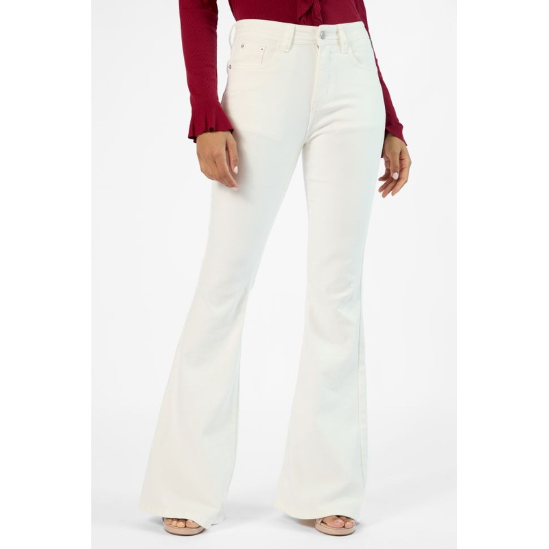 Maren White Stretchy Tall Flare Jeans FINAL SALE
