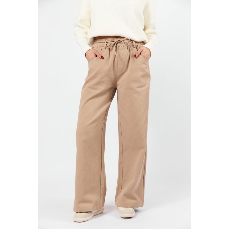 New Flow Khaki Pull On Wide Leg Pants FINAL SALE