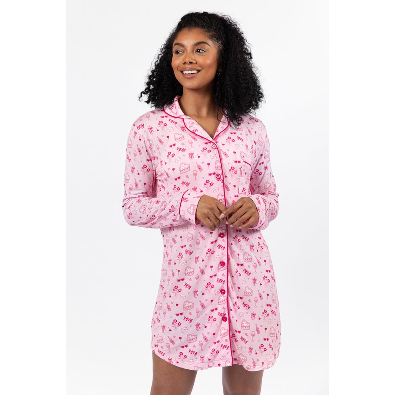 Sleep Tight Valentine’s Day Icon Pajama Dress FINAL SALE