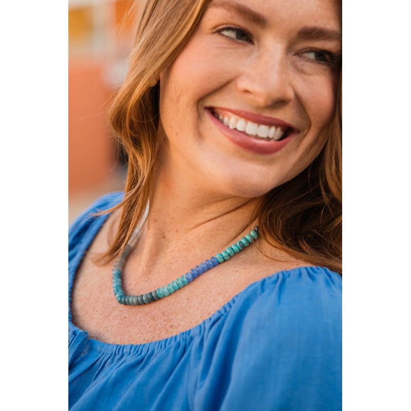 Blue Beaded Necklace FINAL SALE