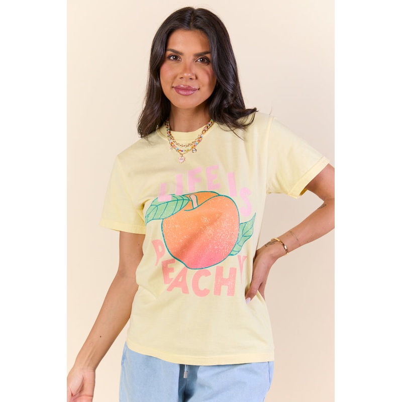 Life is Peachy Yellow Graphic Tee