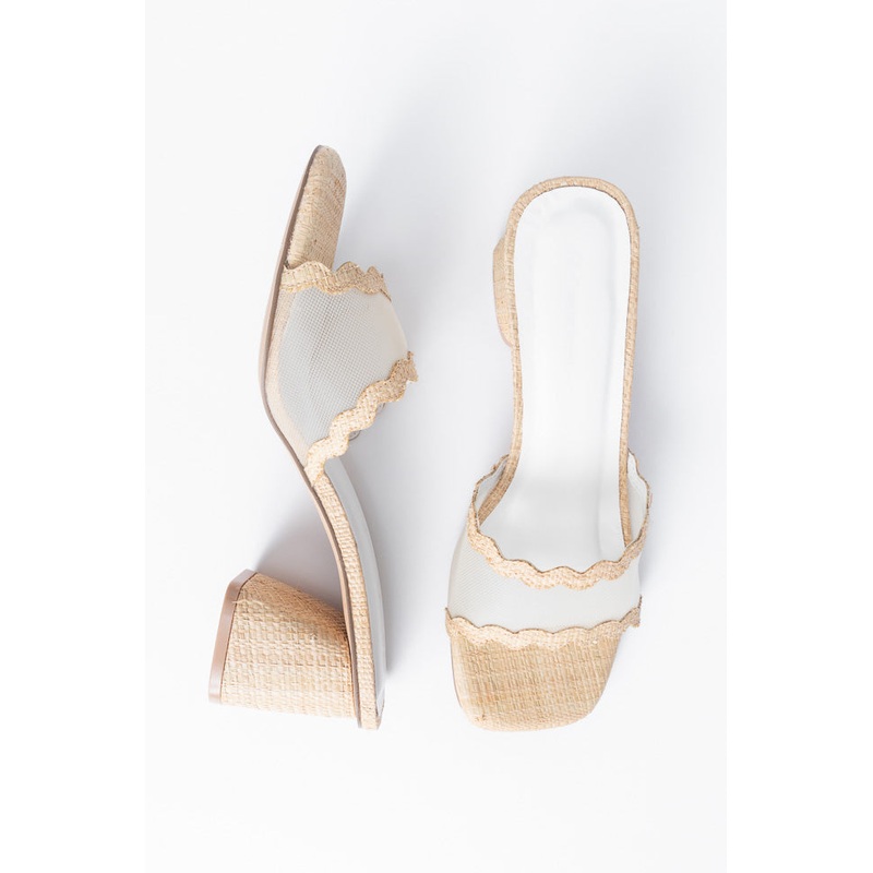 Mia Mesh Scalloped Heels