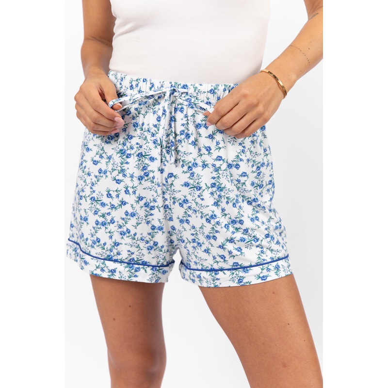 Under The Stars Blue Floral Pajama Shorts