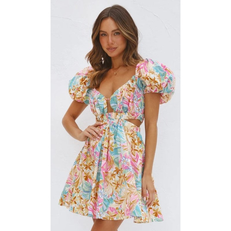 Multicolor Floral Mini Dress