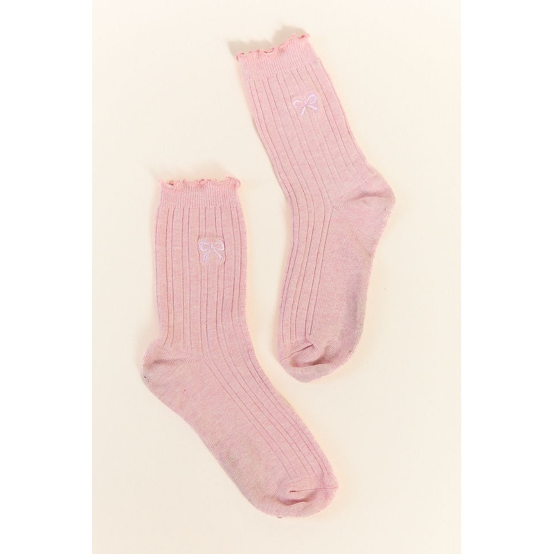 Pink Bow Socks