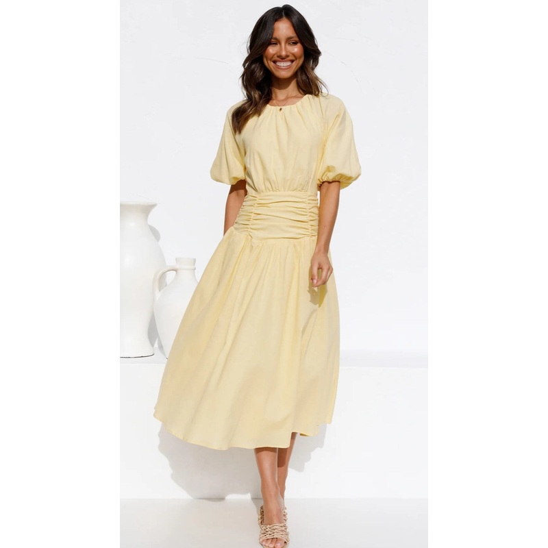 Sweet Yellow Midi Dress