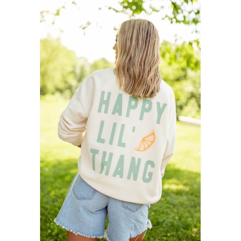 The Kollyns Happy Lil’ Thang Cream Graphic Sweatshirt Holley Gabrielle X