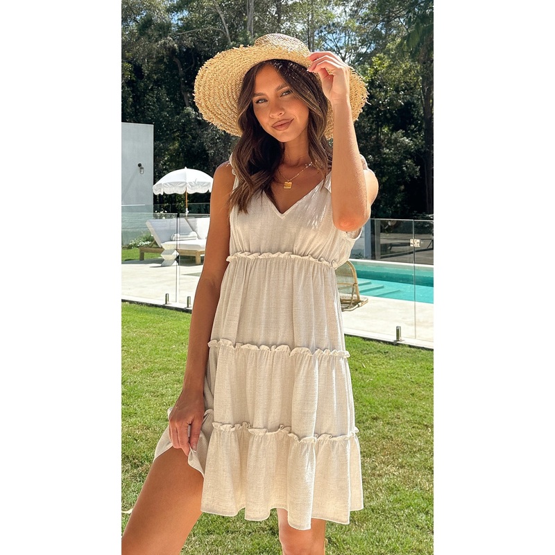 Odessia Mini Dress – Natural