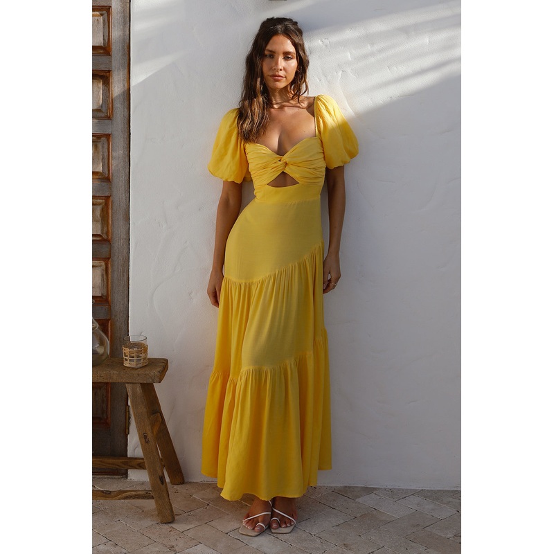 Reckless Heart Maxi Dress Yellow