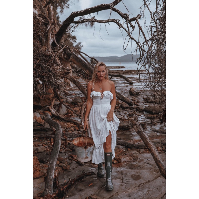 Santa Elena Midi Dress White