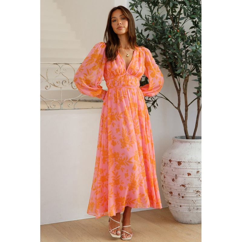 Blissful Getaway Maxi Dress Pink