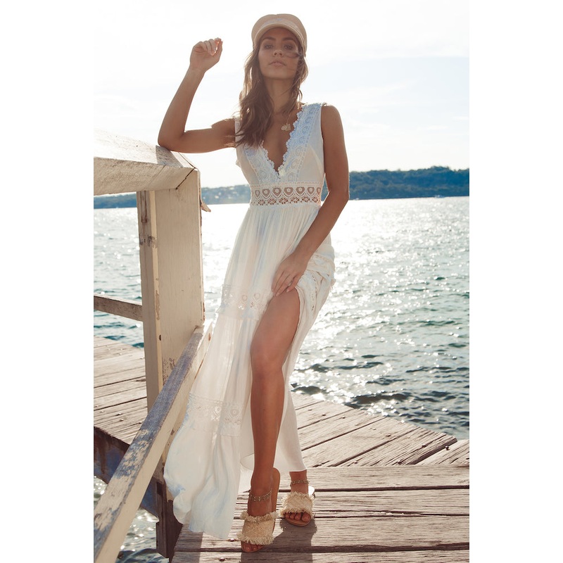 Playing Games Maxi Dress White