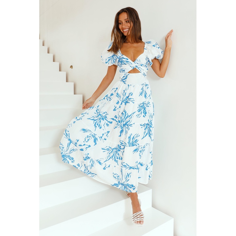 Seaside Breeze Maxi Dress Blue