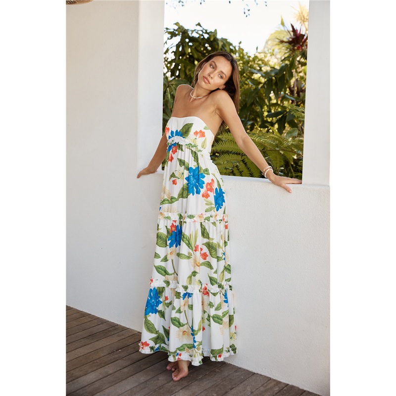 SEVEN WONDERS Daria Maxi Dress White Floral