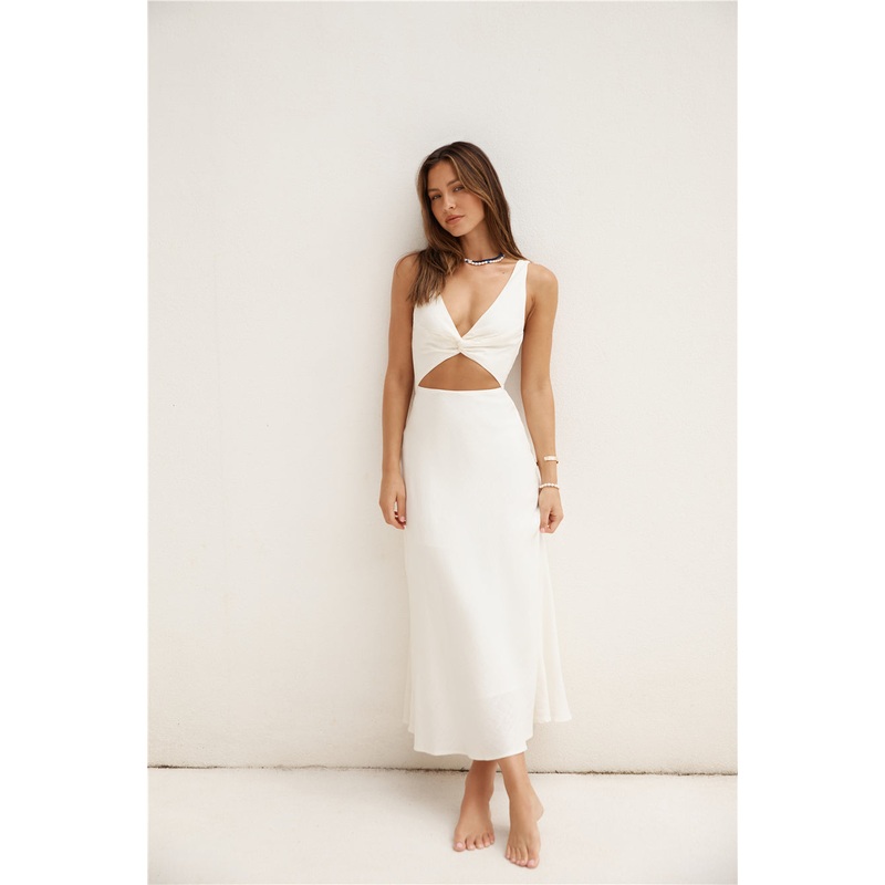 Soft Silhouette Maxi Dress White