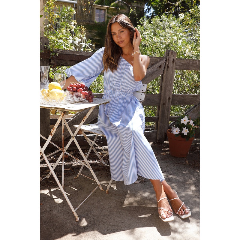 Writing In The Sky Midi Dress Blue