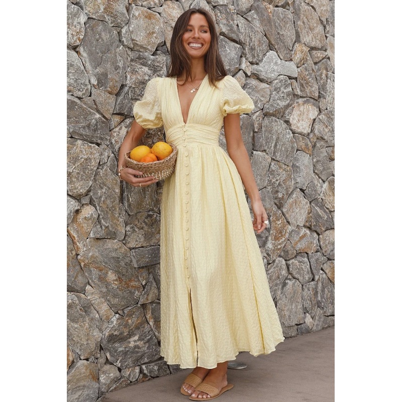 Busy Bee Maxi Dress Yellow