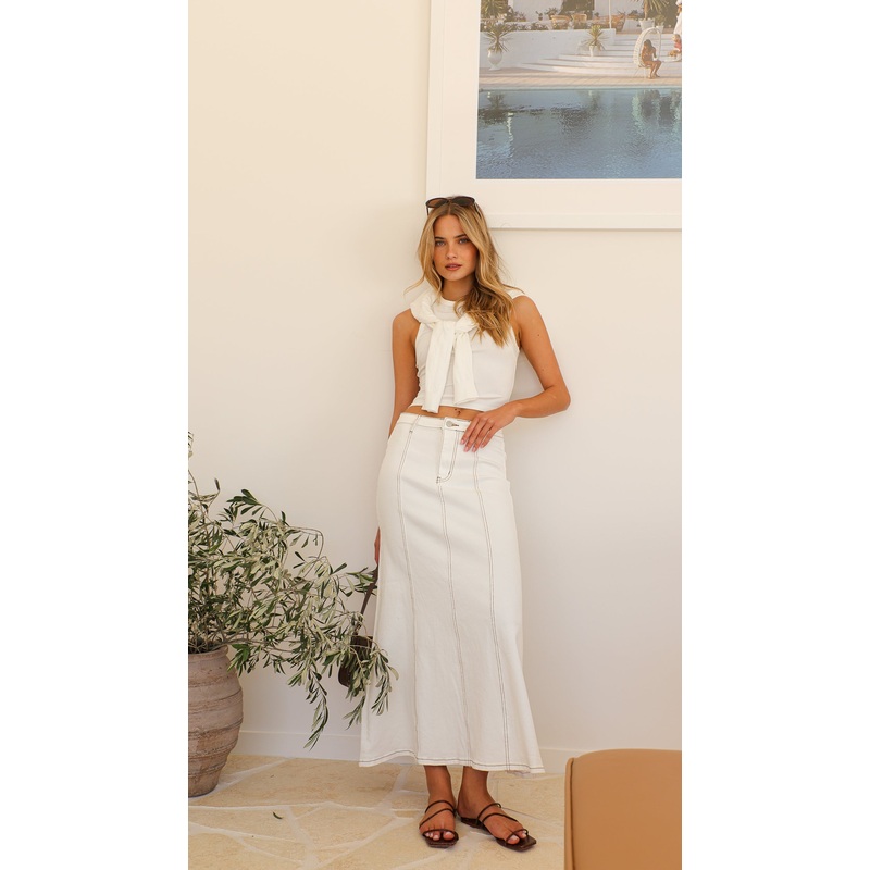 Carmen Denim Skirt (White)