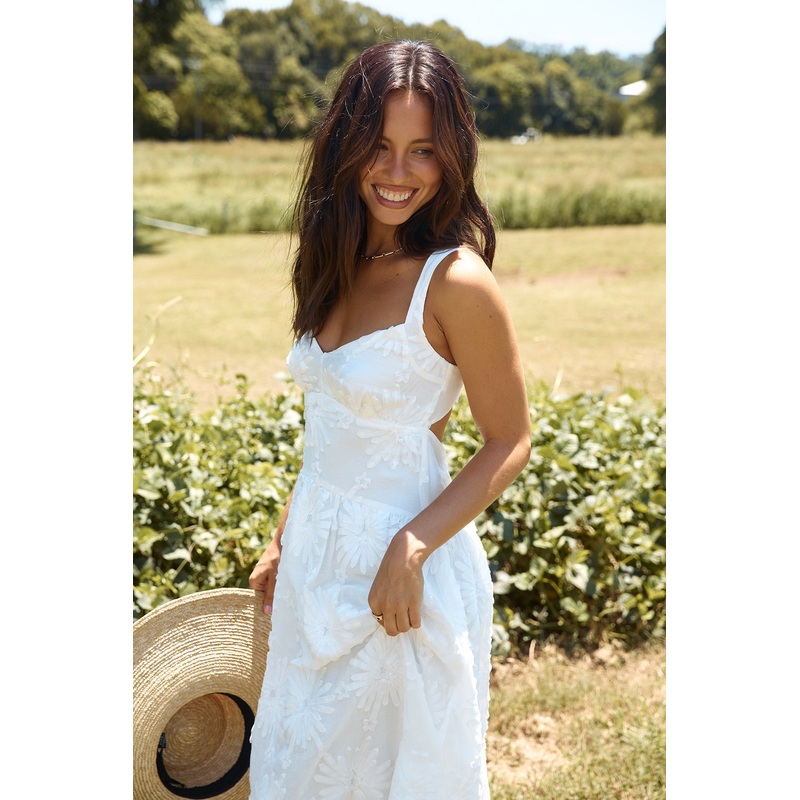 Porcelain Princess Maxi Dress White