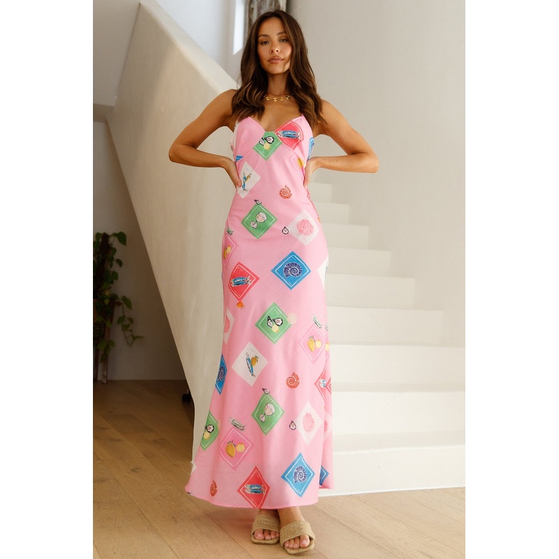 Riviera Romance Maxi Dress Pink