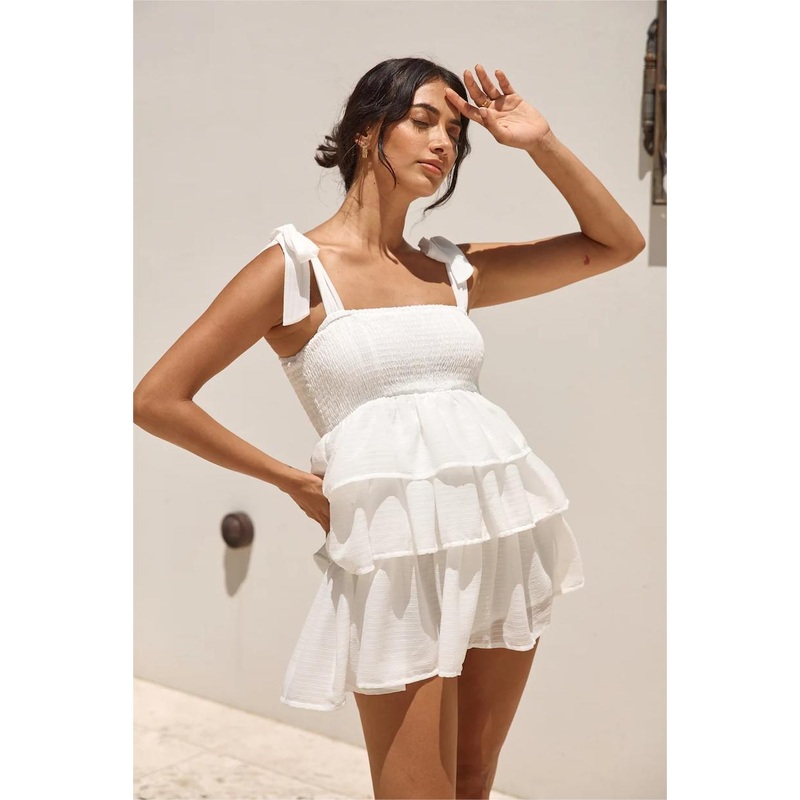 Springtime Happiness Mini Dress White