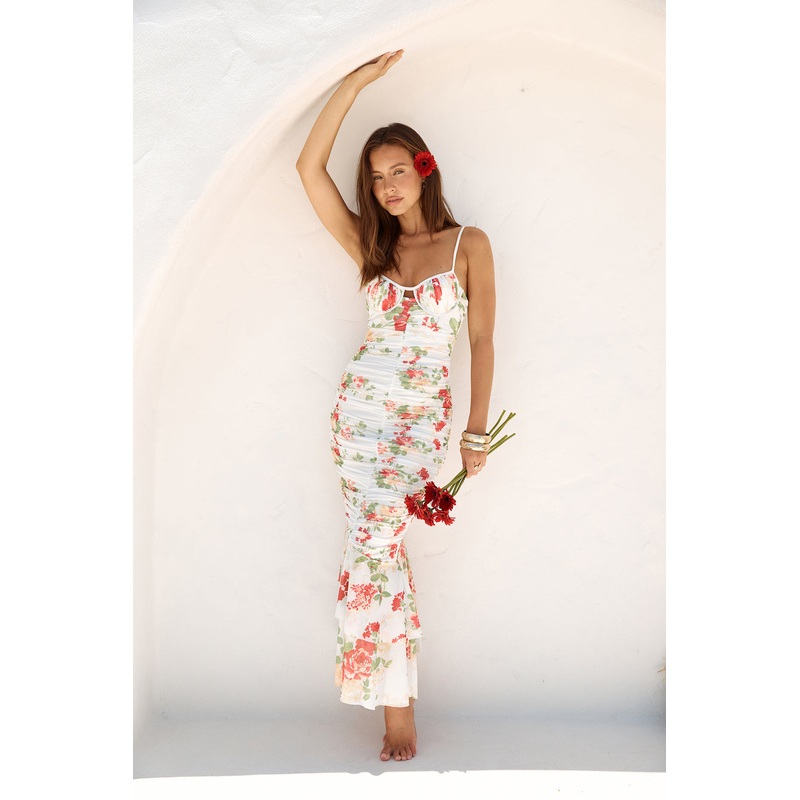 Wander Beyond Mesh Maxi Dress Floral