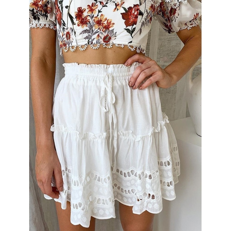 Solid White Withdraw Mini Skirt