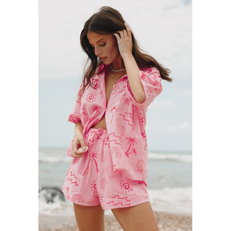 Tally Short Set – Pink Red