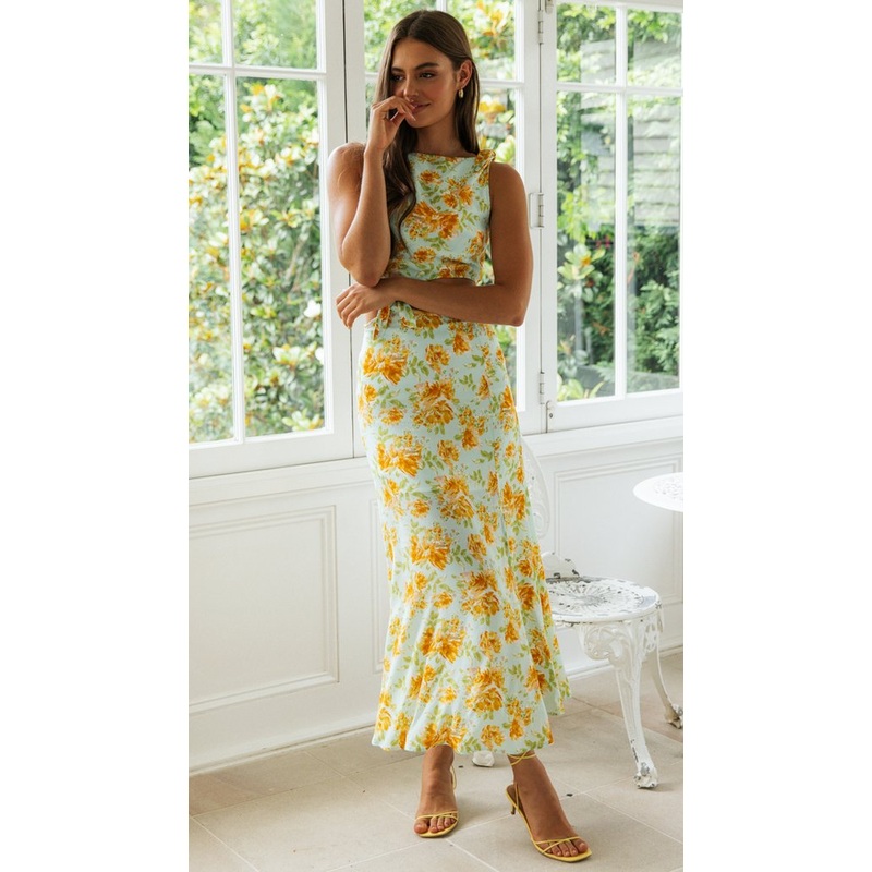 Aqua Floral Cutout Waist Bodycon Dress