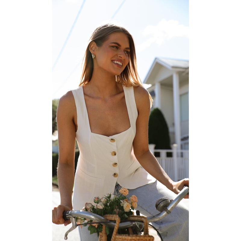 Saxon Vest Top (White)