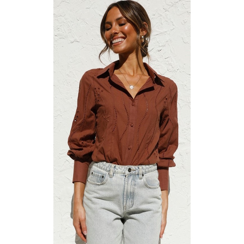 Brown Button Down Shirt