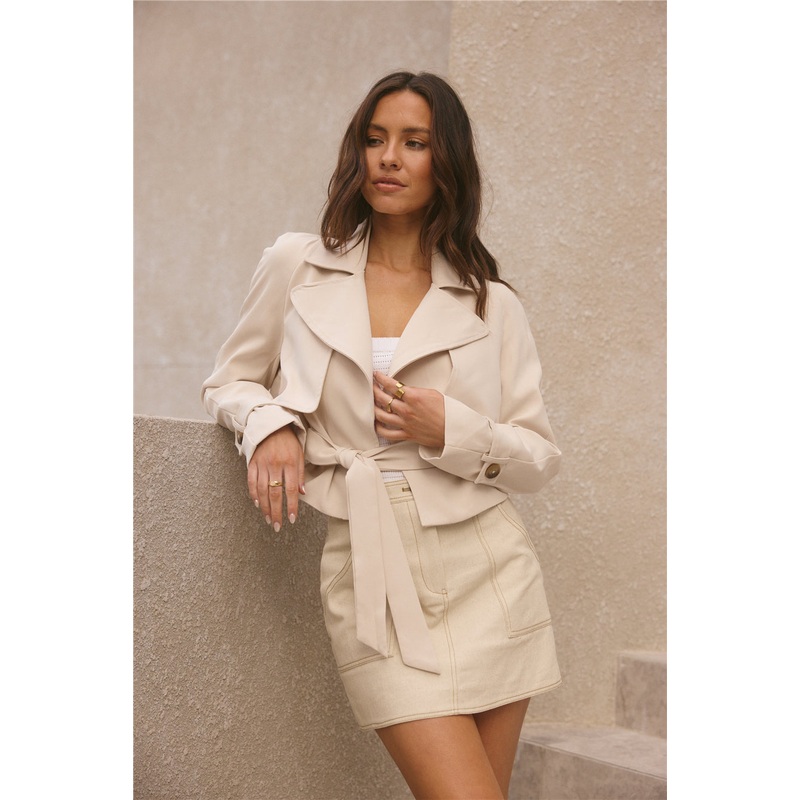 Cali Crop Jacket Cream