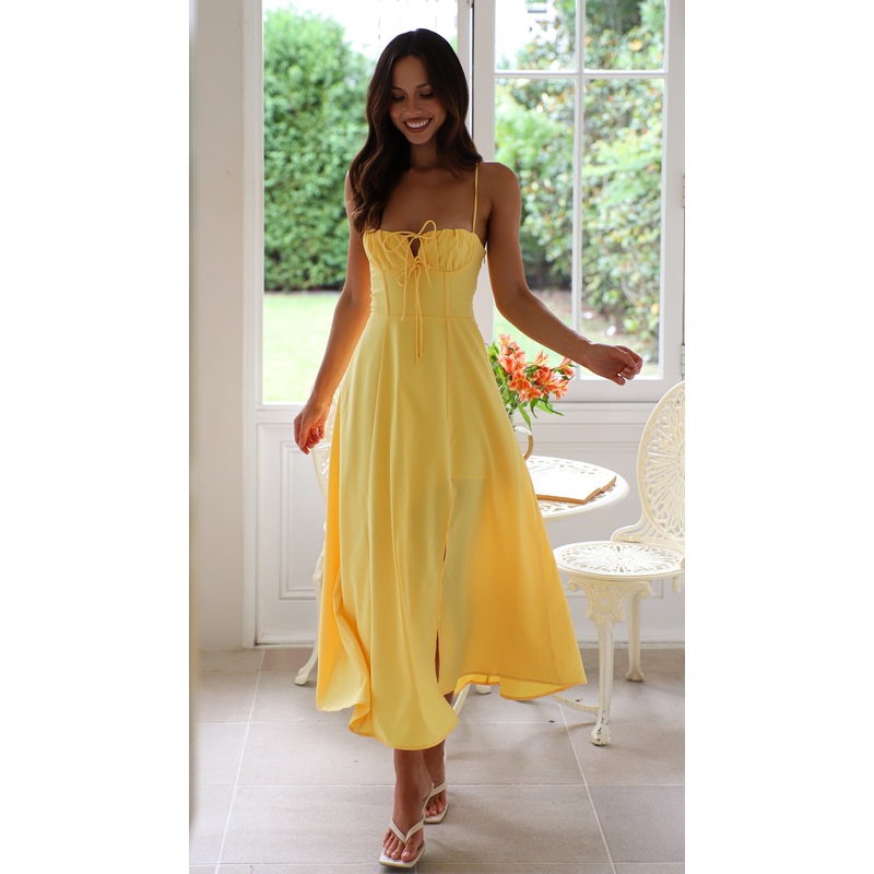 Madrid Midi Dress (Buttercup)