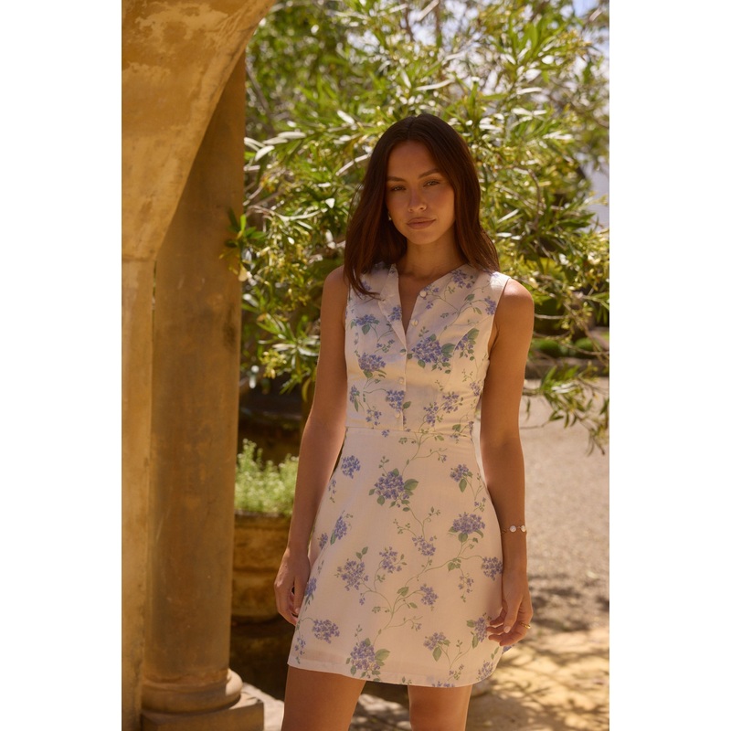 Tessa Floral Mini Dress Blue