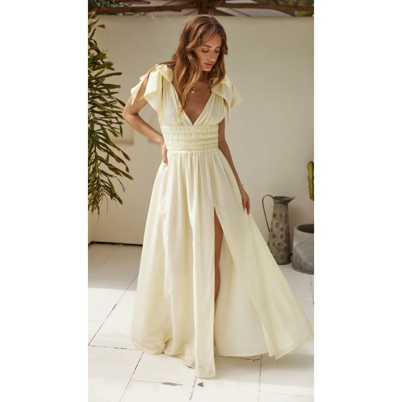 Yellow Eyes Of A Goddess Maxi Dress