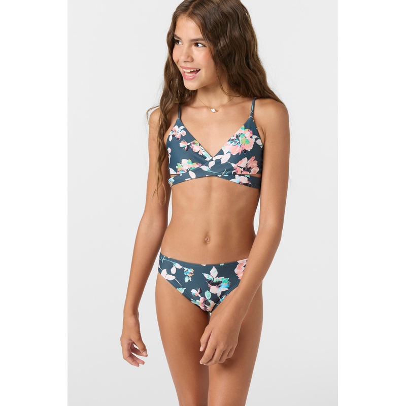 GIRL’S MELODY FLORAL WRAP TOP SET