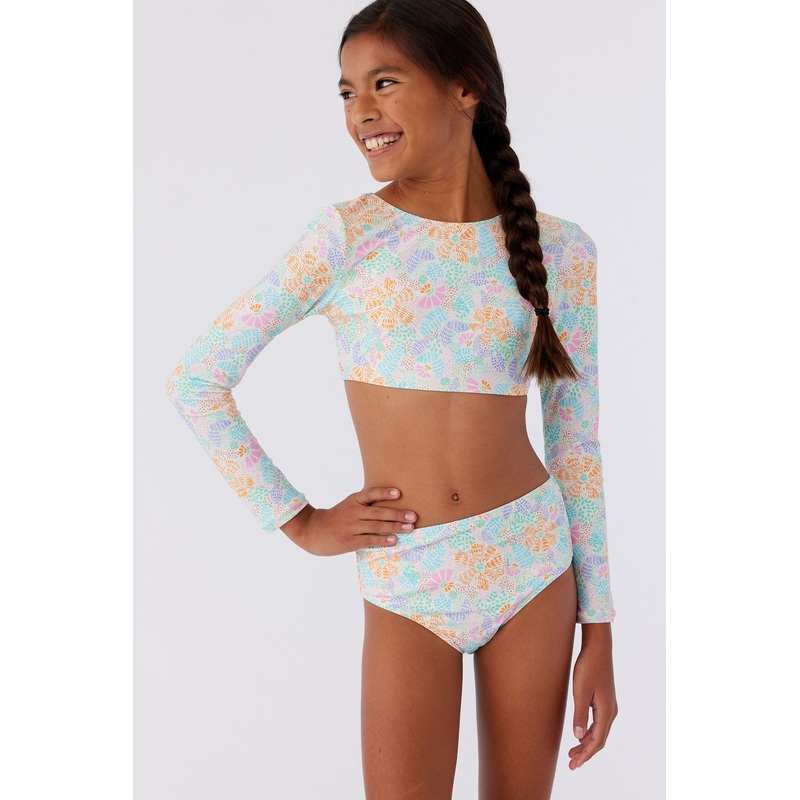 GIRL’S PIPER FLORAL LONG SLEEVE CROP TOP SET