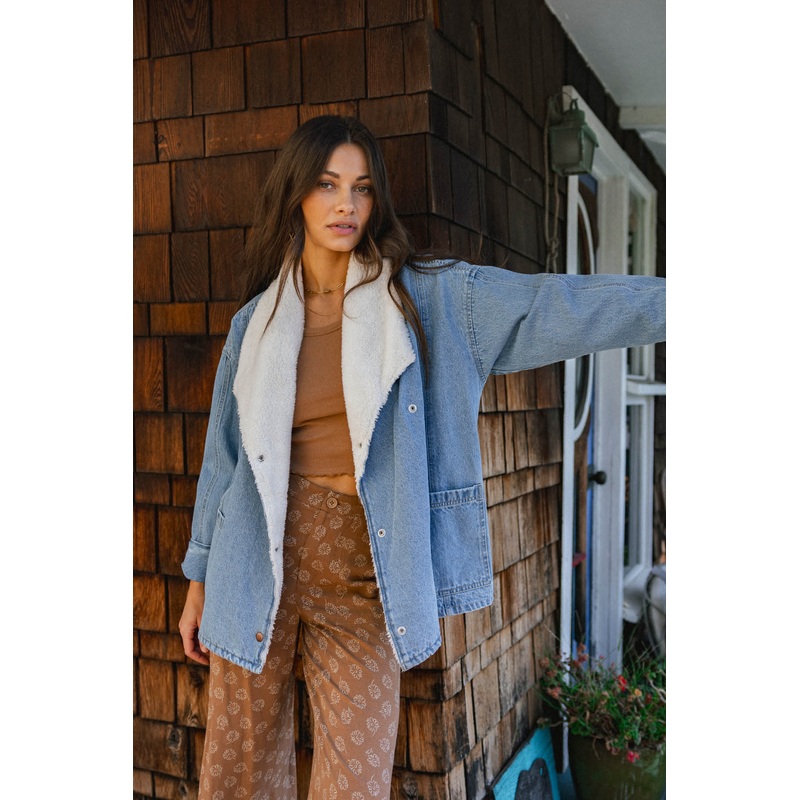 KORBYN HIGH PILE LINED DENIM JACKET
