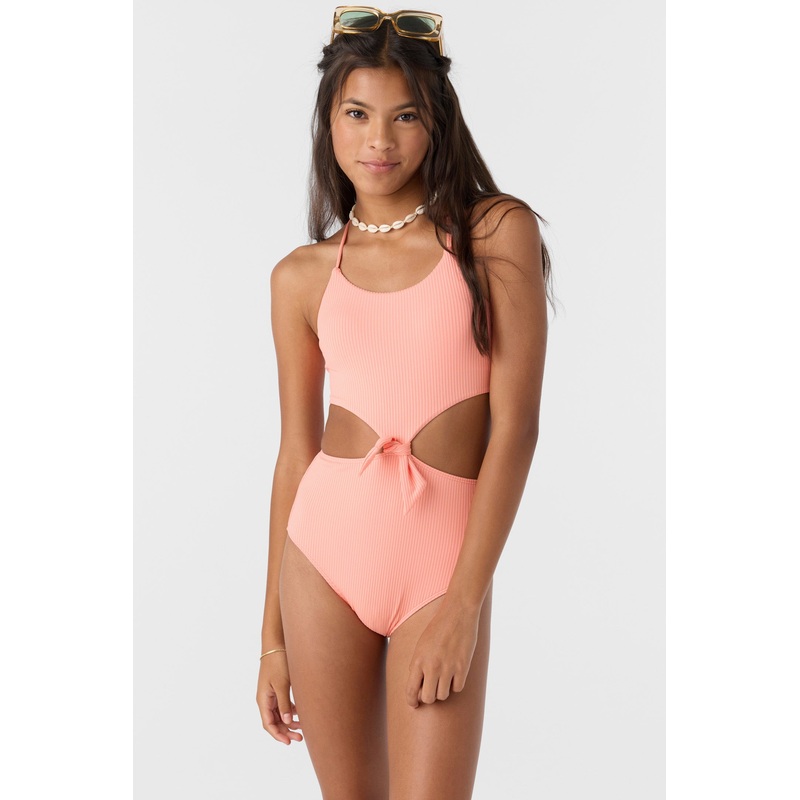 GIRL’S DAWNBREAK RIB KNOT FRONT ONE-PIECE